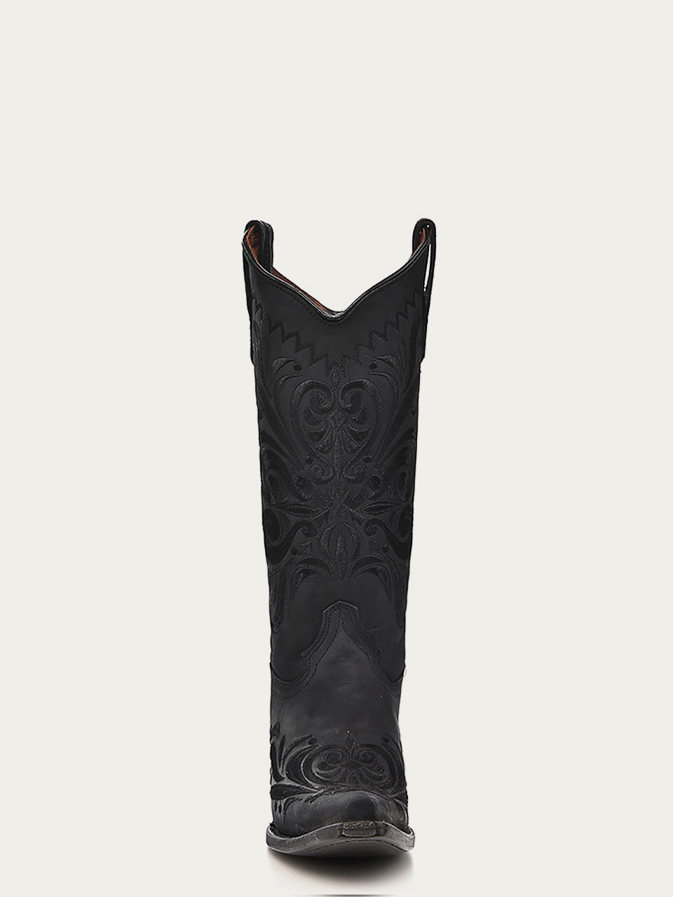 Women's Corral Black Genuine Leather Boots with Filigree