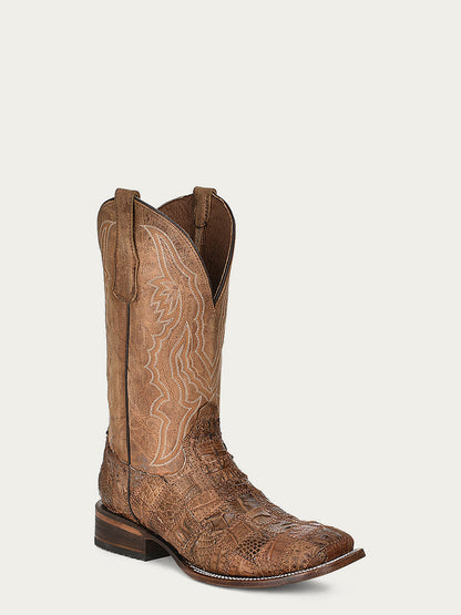 Men's Corral Orix Genuine Caiman Boots with Patchwork & Embroidery