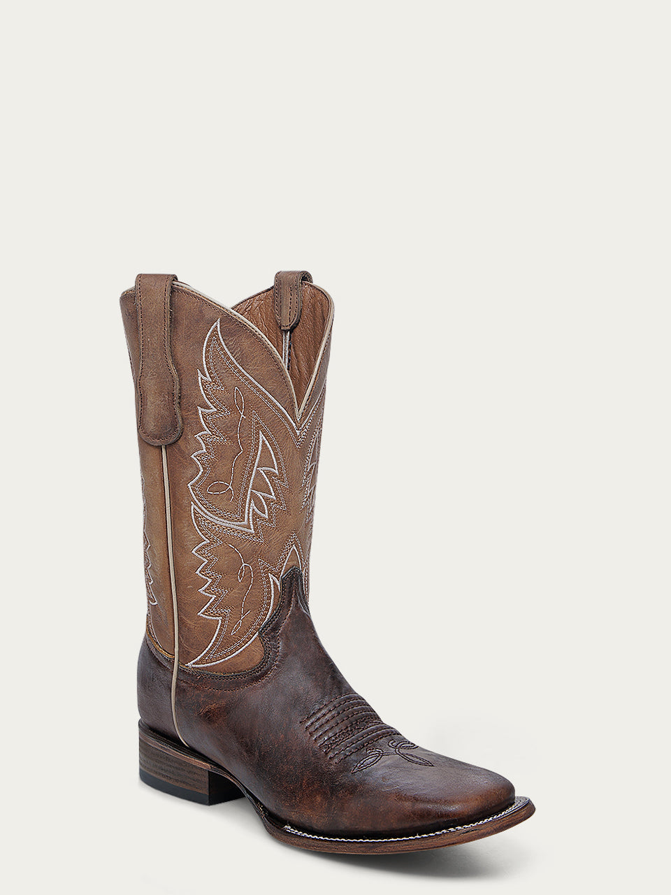 Men's Circle G Honey Genuine Leather Boots with Tan Embroidery