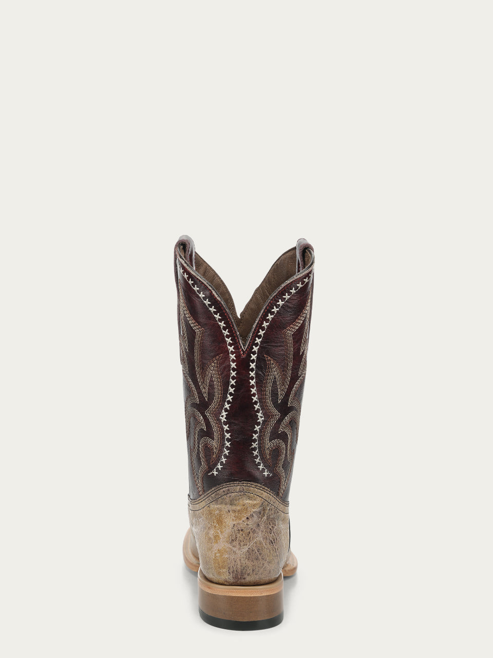 Men's Circle G Bone Genuine Leather Boots with Red Embroidery