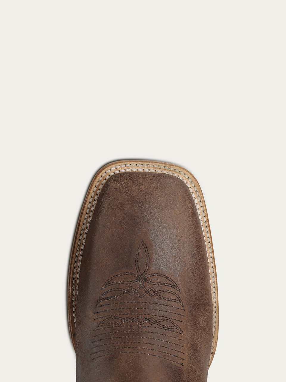 Men's Circle G Brown Genuine Leather Boots with Navy Blue Embroidery