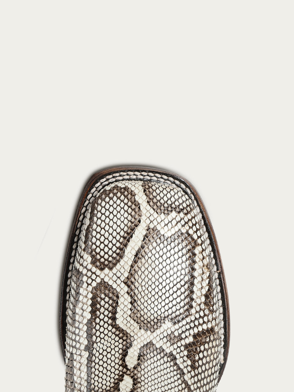 Men's Circle G White Genuine Python Boots with Embroidery