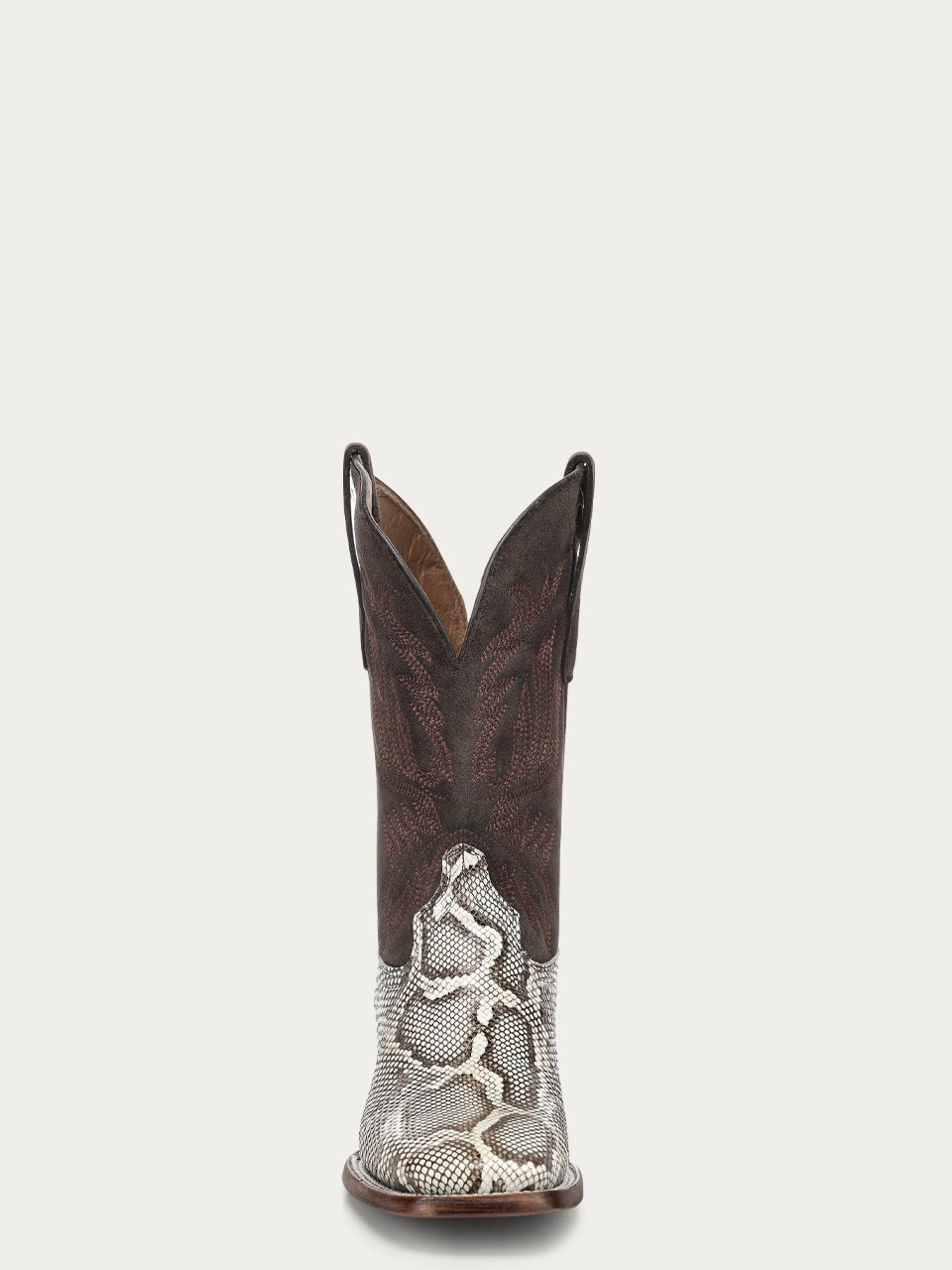 Men's Circle G White Genuine Python Boots with Embroidery