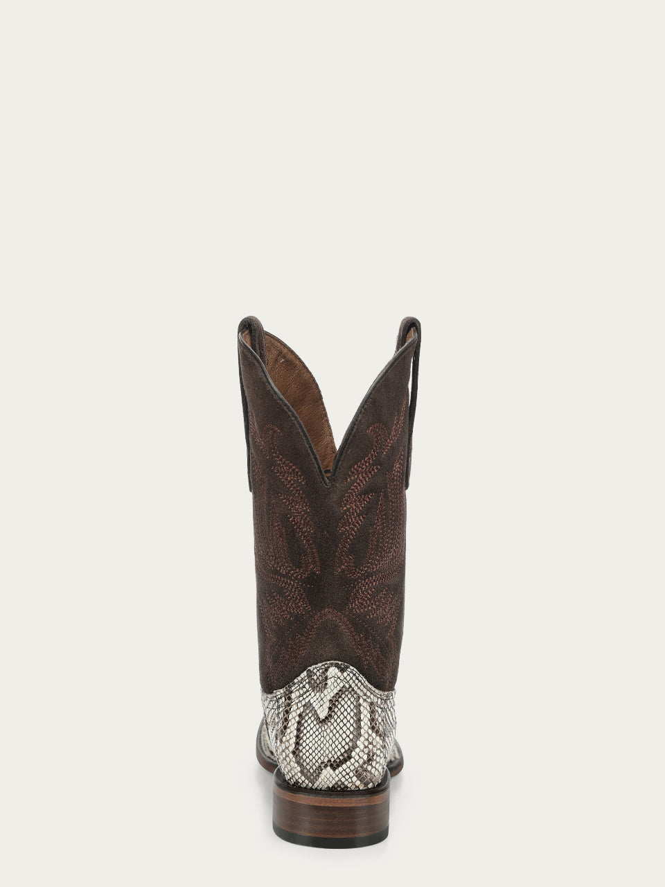 Men's Circle G White Genuine Python Boots with Embroidery
