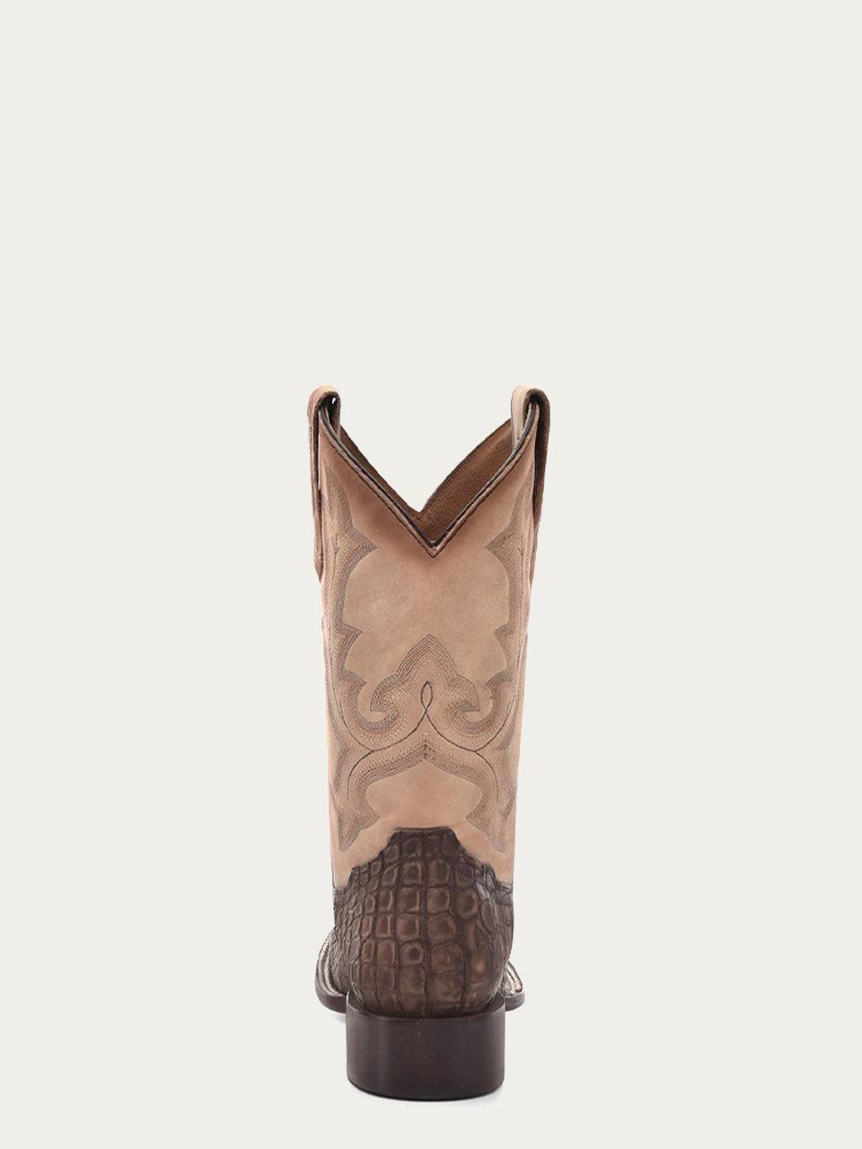 Men's Corral Capuchino Genuine American Alligator Boots with Embroidery