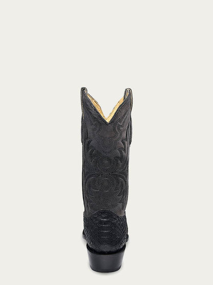 Men's Corral Black Genuine Python Boots with Embroidery
