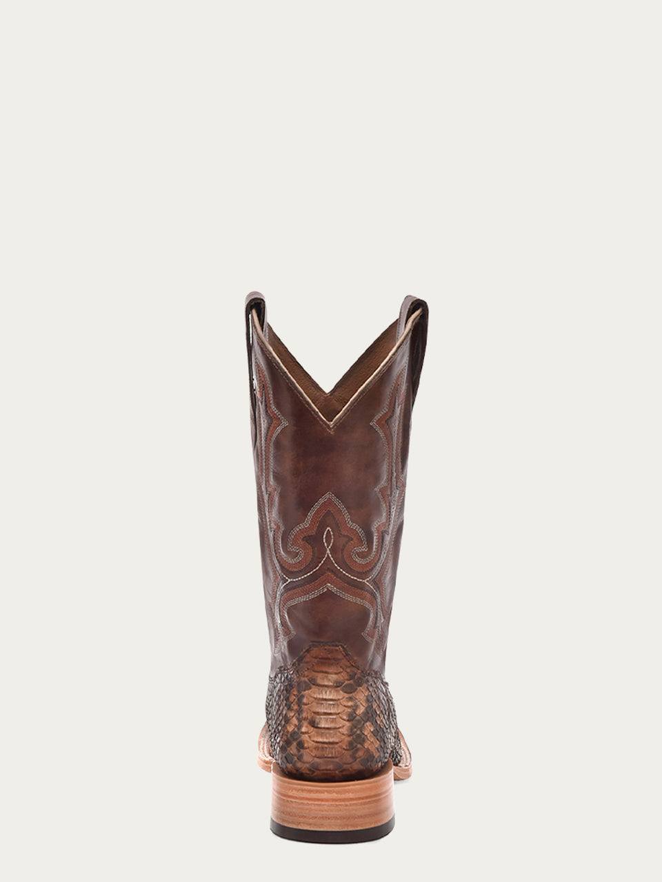 Men's Corral Taupe Genuine Python Boots with Embroidery