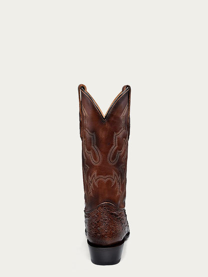 Men's Corral Brown Genuine Full Quill Ostrich Boots with Embroidery