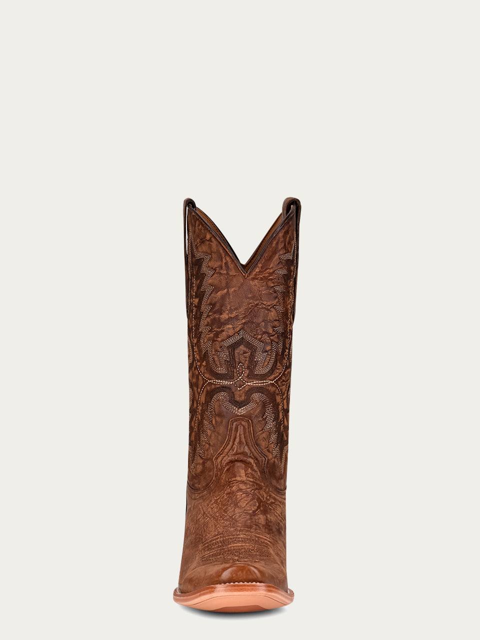 Men's Corral Brown Genuine Leather Boots with Embroidery