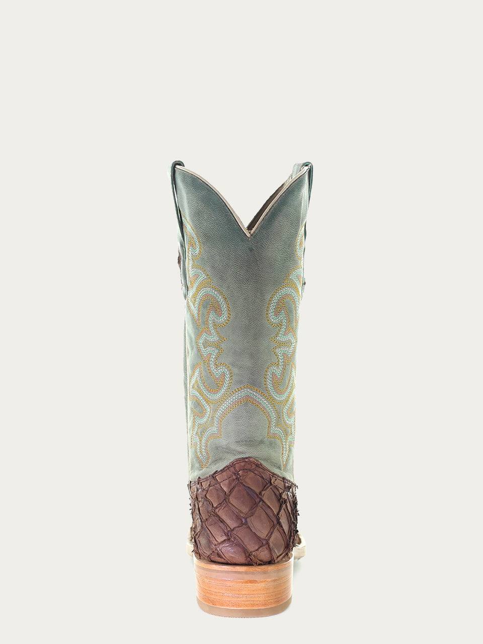 Men's Corral Brown Genuine Pirarucu Fish Boots with Embroidery