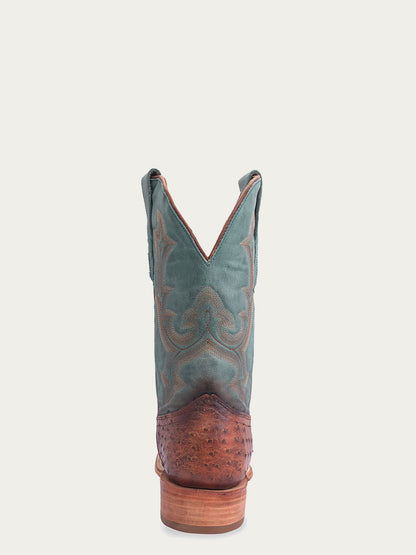 Men's Corral Cognac Genuine Full Quill Ostrich Boots with Embroidery
