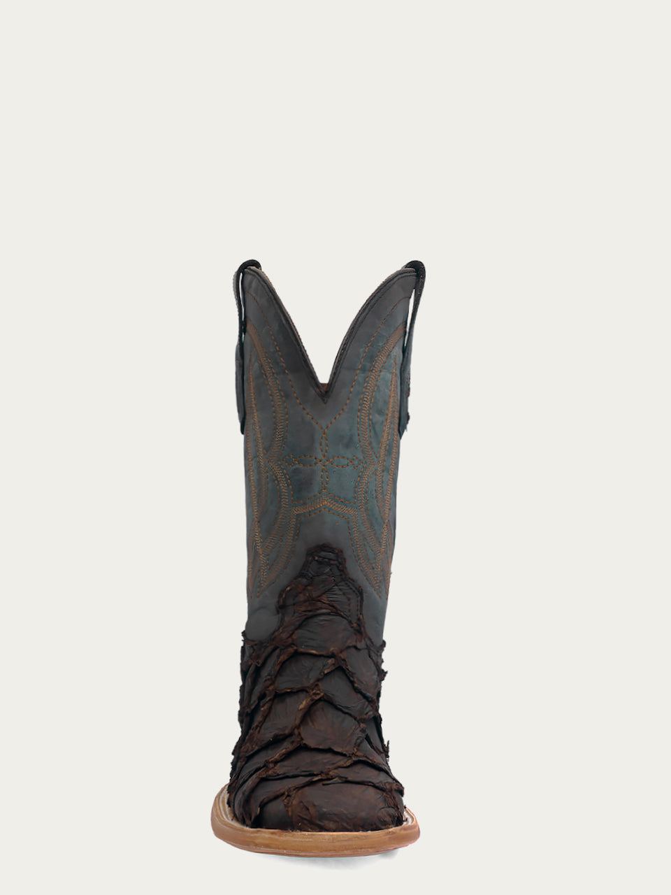 Men's Corral Dark Brown Genuine Pirarucu Fish Boots with Embroidery