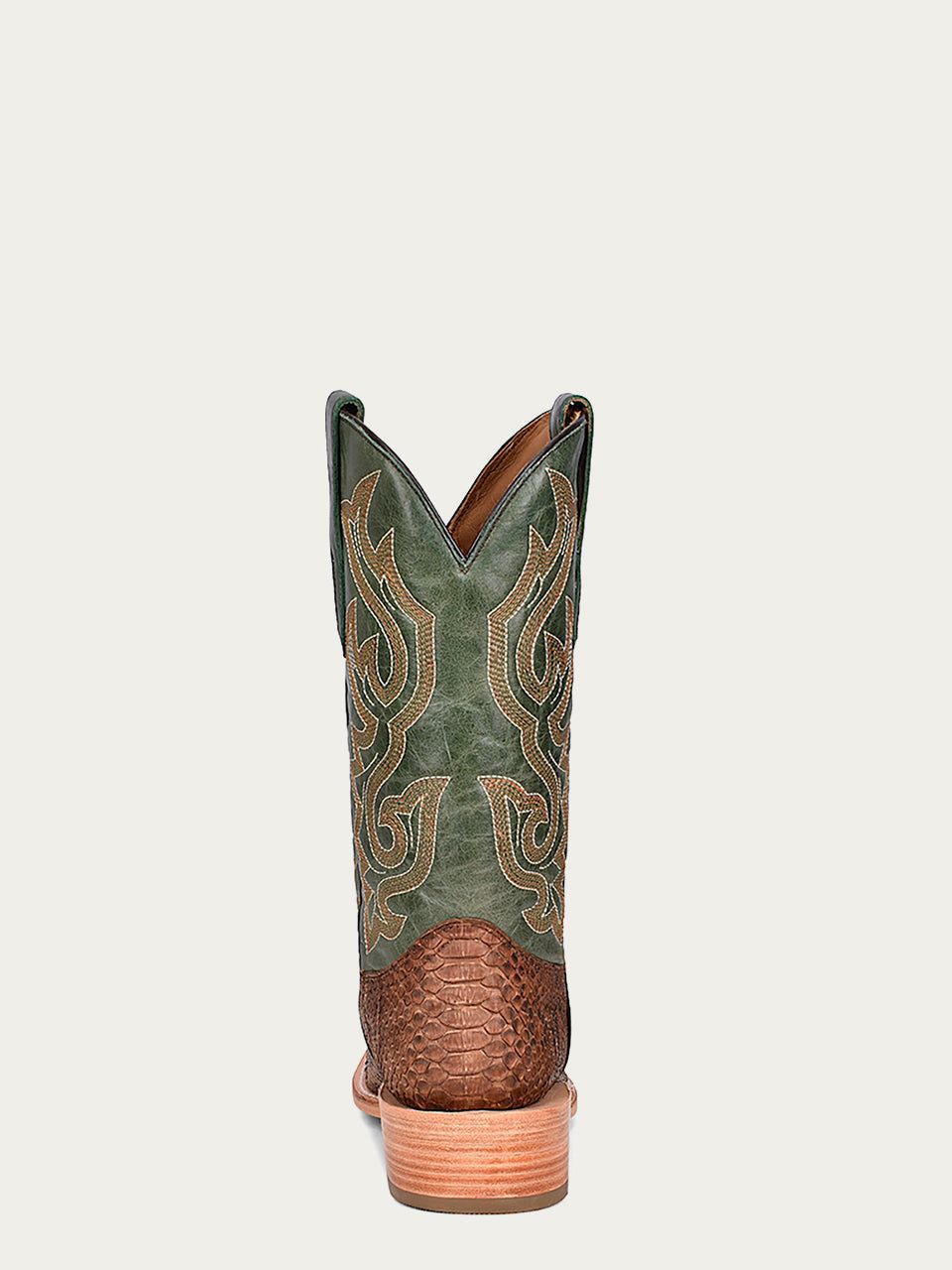 Men's Corral Brown Genuine Python Boots with Embroidery