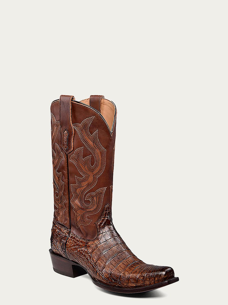 Men's Corral Honey Genuine Caiman Boots with Embroidery