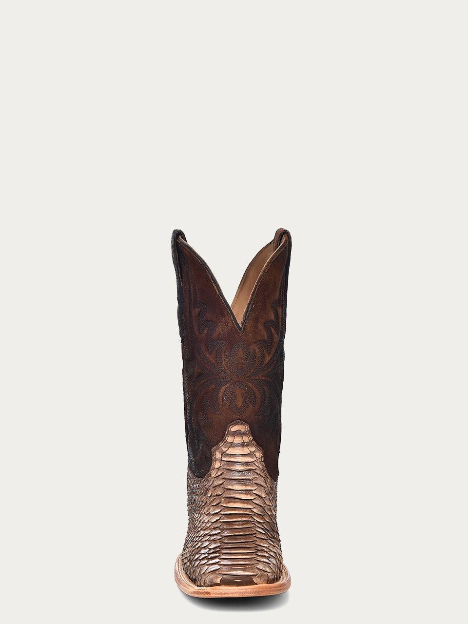Men's Corral Genuine Python Boots with Embroidery Lamb Shaft