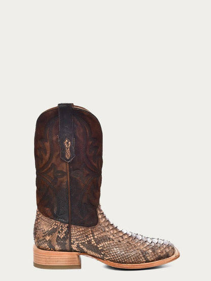 Men's Corral Genuine Python Boots with Embroidery Lamb Shaft