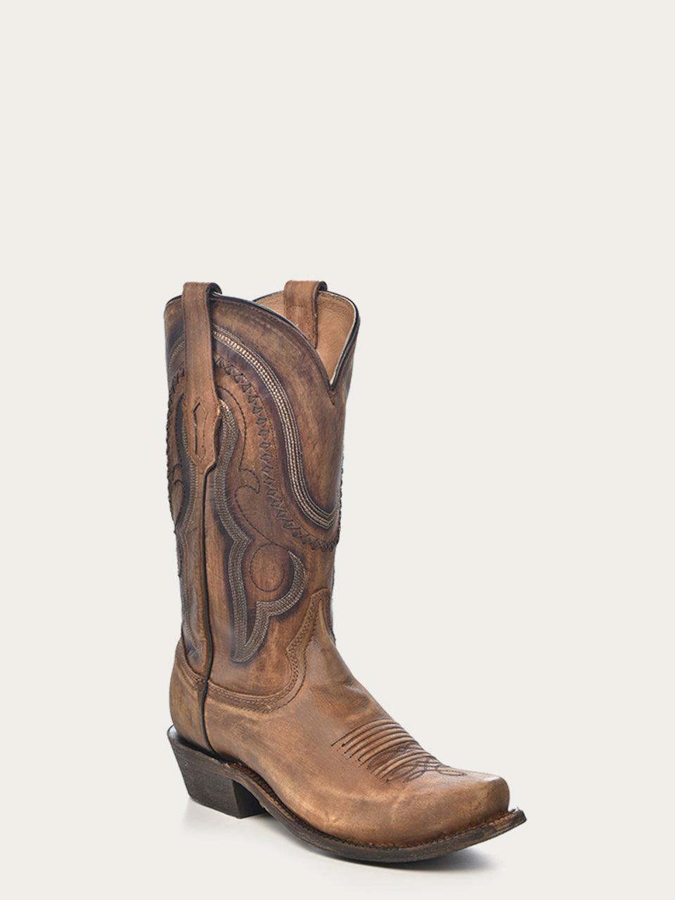 Men's Corral Gold Genuine Leather Boots with Woven Detail