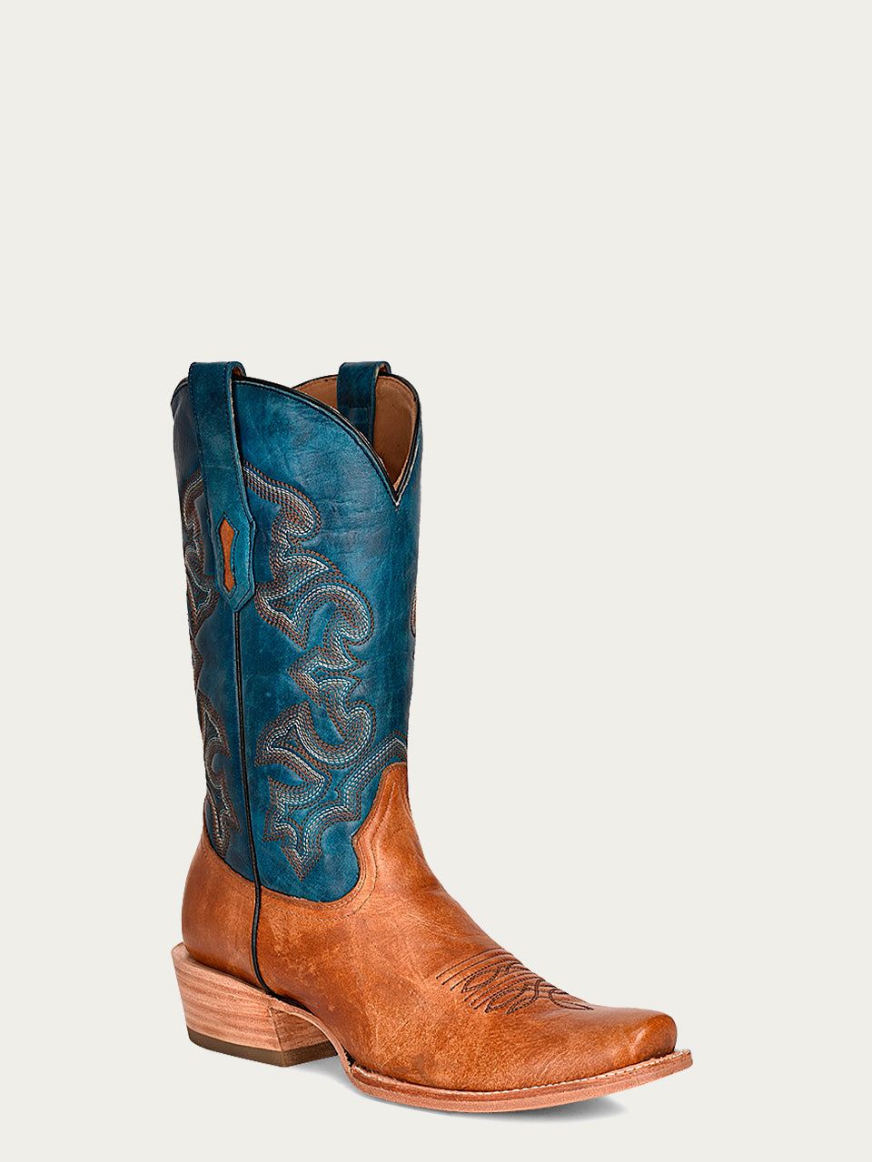 Men's Corral Sand Genuine Leather Boots with Embroidery