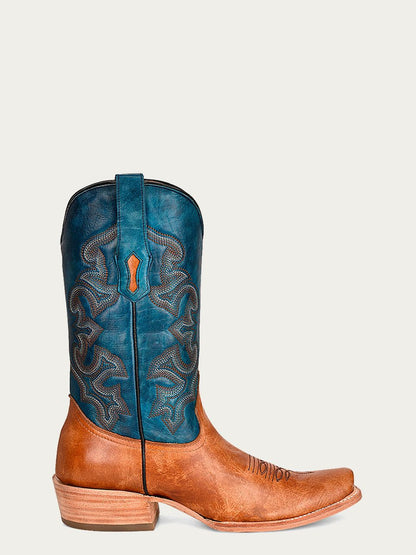 Men's Corral Sand Genuine Leather Boots with Embroidery