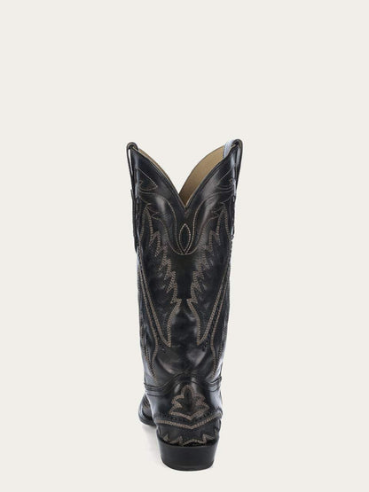 Men's Corral Black Genuine Leather Boots with Embroidery & Woven & Inlay