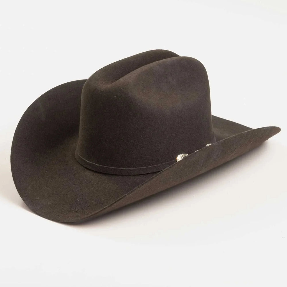 6x Sombrero vaquero de fieltro de piel auténtica Larry Mahan color chocolate