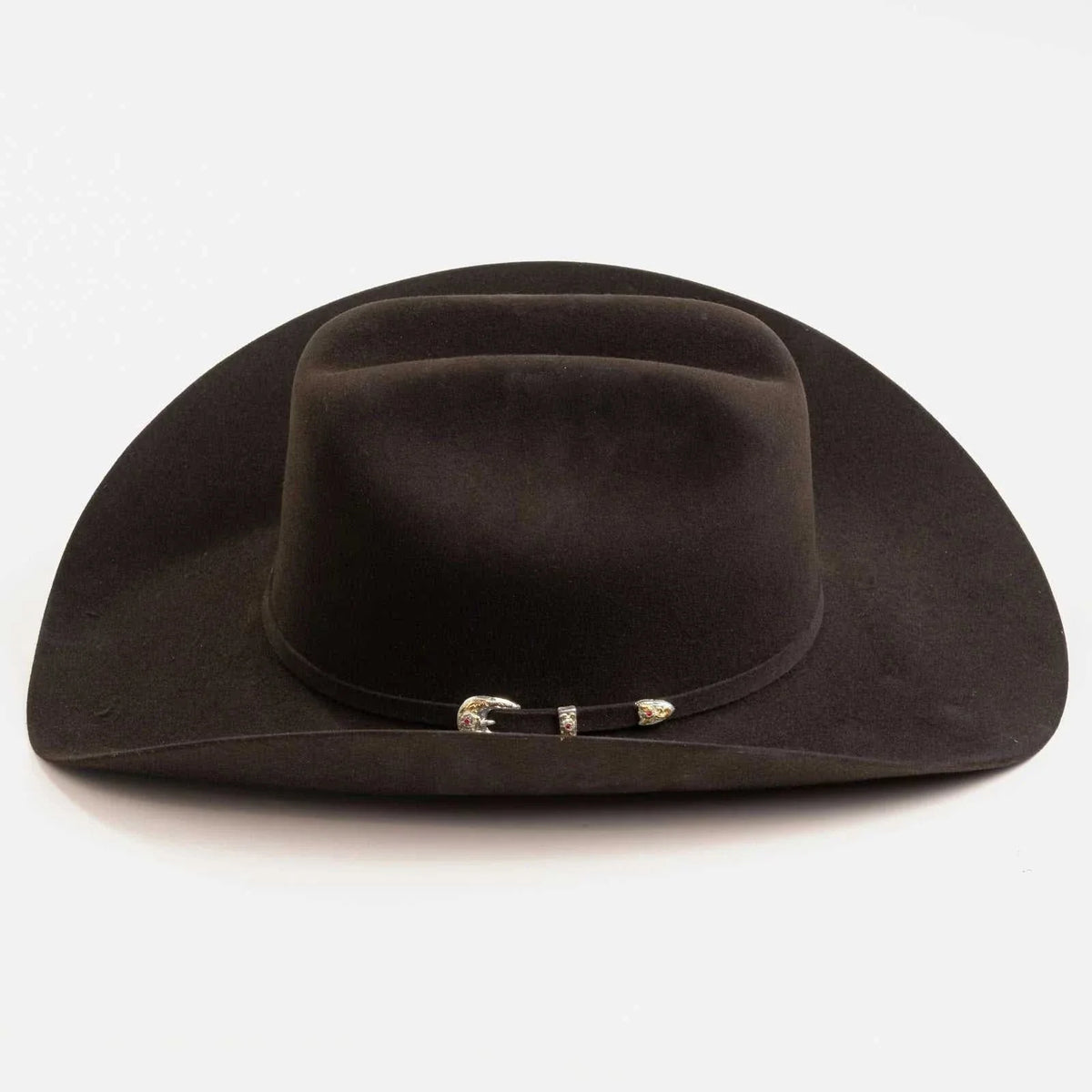 6x Larry Mahan real fur felt chocolate cowboy hats with matching hatbands and leather sweatbands