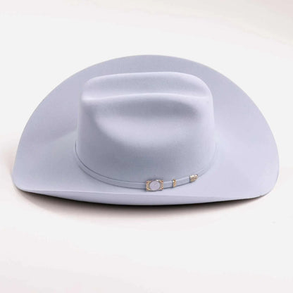 100x Larry Mahan Independencia Fur Felt Cowboy Hat Platinum with cattleman crease and gold buckle