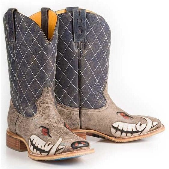 Men's Tin Haul Not Boaring Boots With Rough N Tough Sole Brown - yeehawcowboy