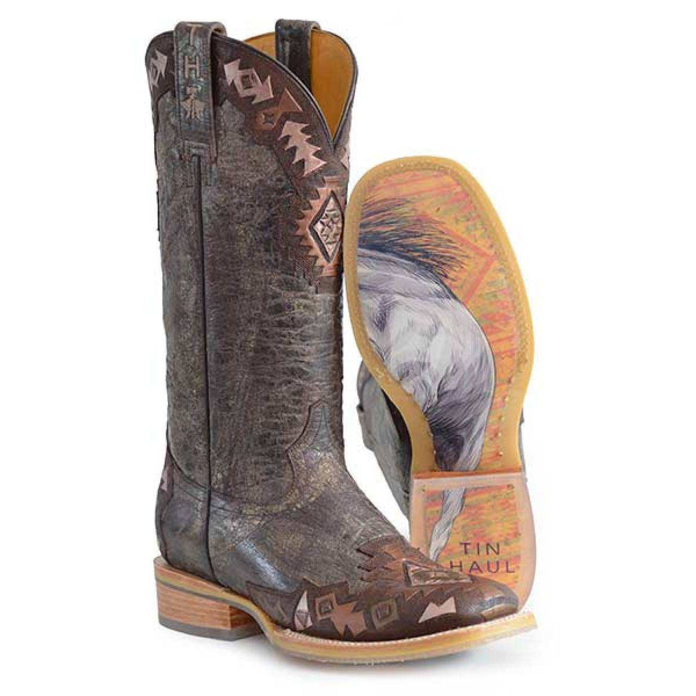 Damen Tin Haul Tribe Vibes Go Around Sohlenstiefel Handgefertigt Braun