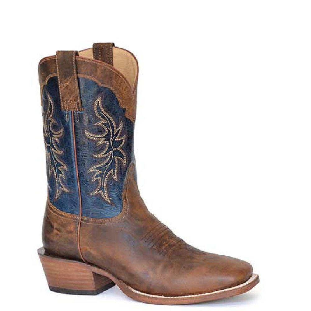 Men's Roper Ride 'Em Cowboy Leather Boots Handcrafted Tan