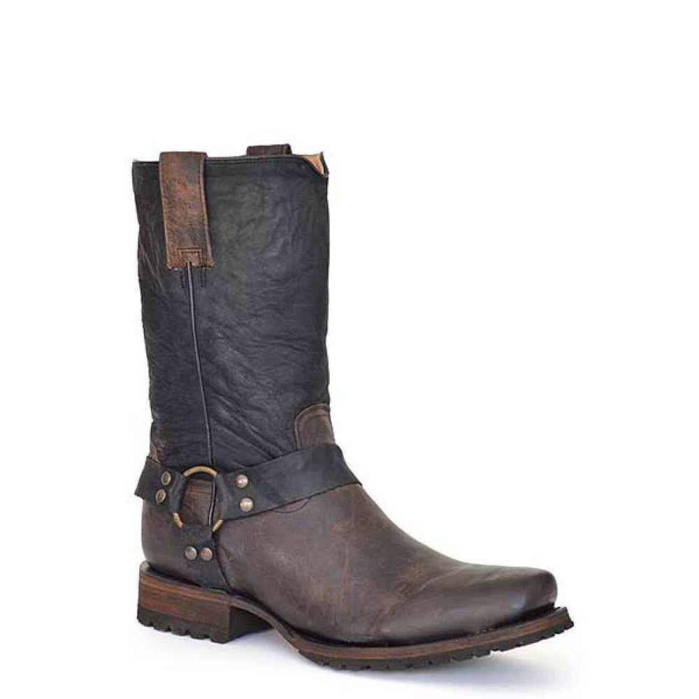 Men's Roper Desert Sand Harness Leather Lug Sole Boots Handcrafted Brown