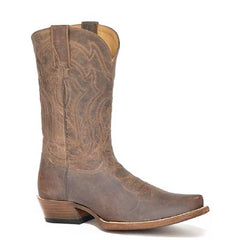 Men's Stetson Roughstock Leather Boots Handcrafted Oiled Tan