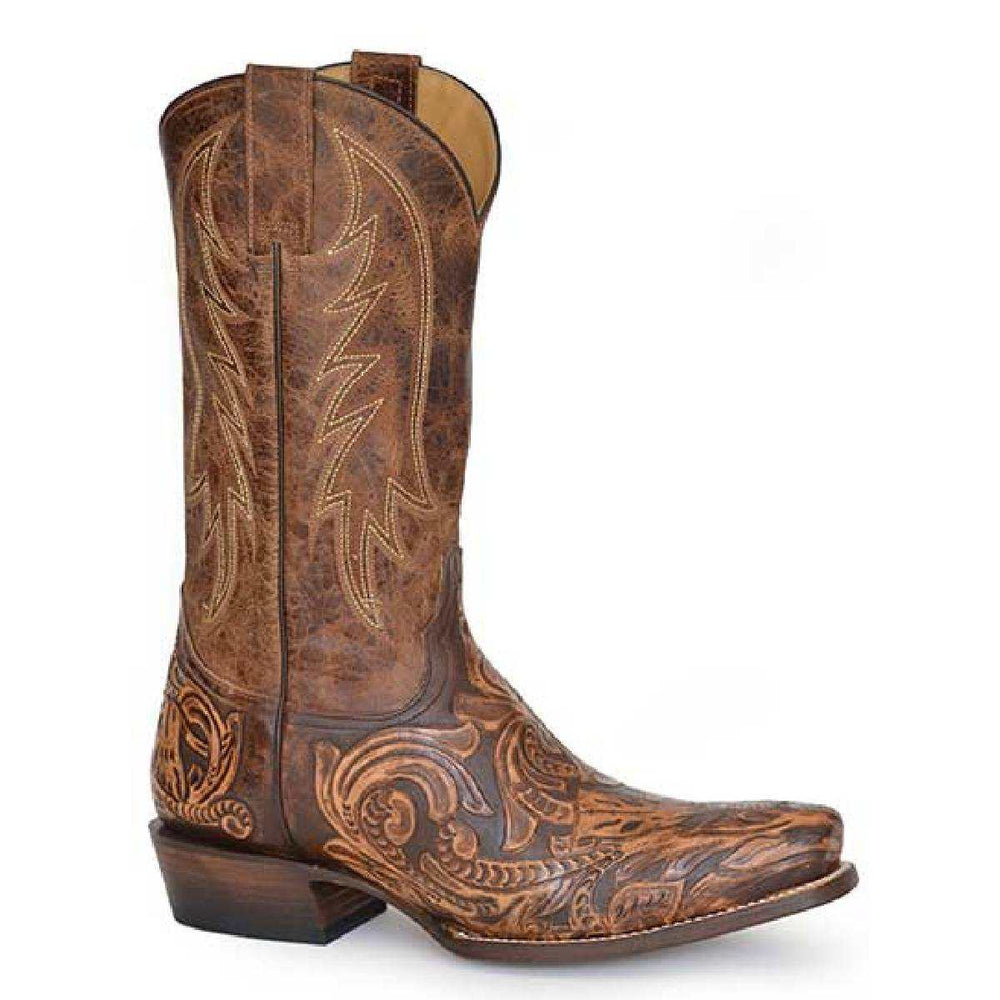 Men's Stetson Legend Leather Boots Handcrafted Brown