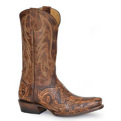 Men's Stetson Legend Leather Boots Handcrafted Brown