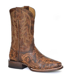 Men's Stetson Legend Leather Boots Handcrafted Brown