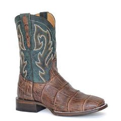 Men's Stetson Alligator Boots Handcrafted Brown
