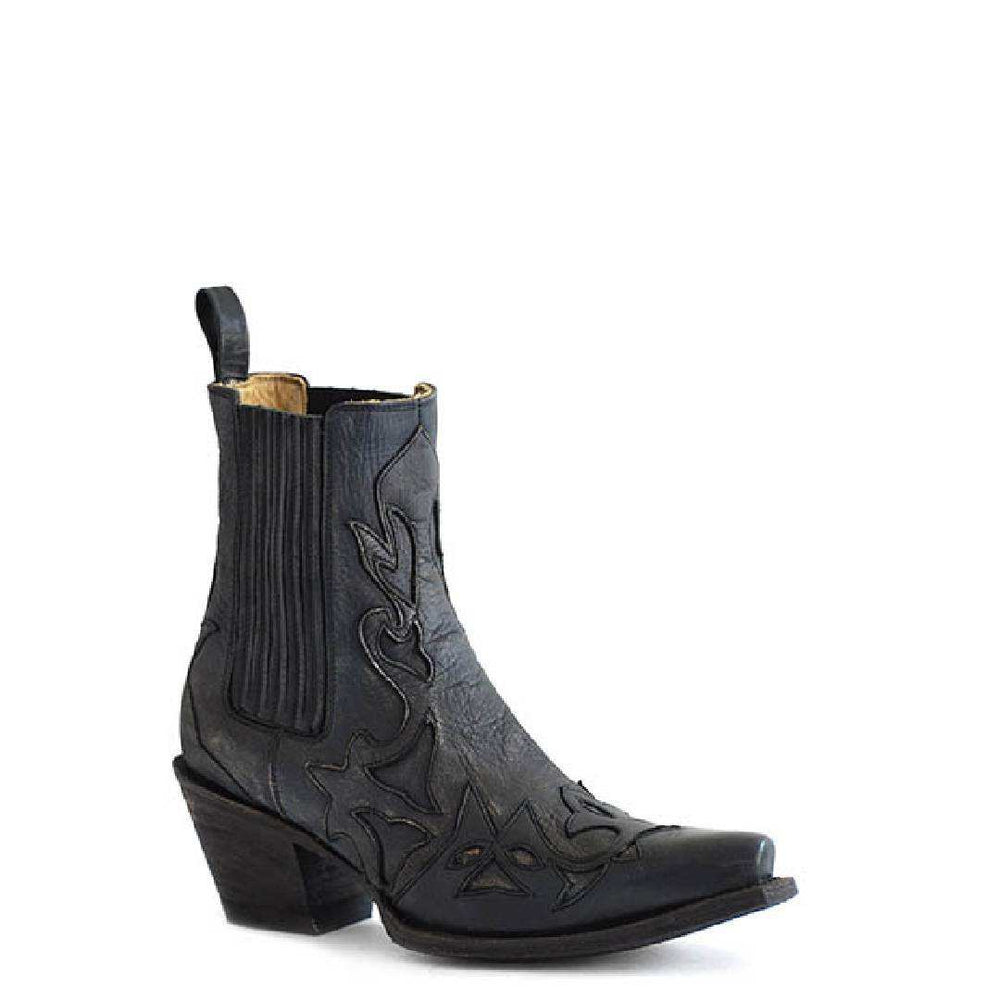 Damen Stetson Cici Boots Handgefertigt Schwarz
