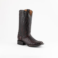 Men's Ferrini Dakota Caiman Hornback Boots Handcrafted Black Cherry