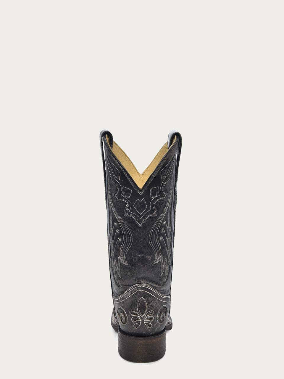 Women's Corral Black Genuine Leather Boots with Embroidery Snake Inlay