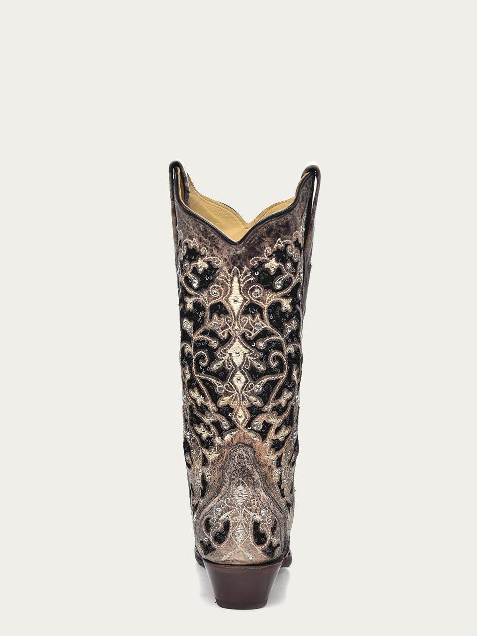 Women's Corral Genuine Leather Boots with Inlay & Flowered Embroidery & Studs & Crystals