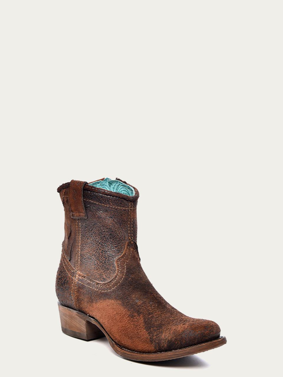 Women's Corral Chocolate Genuine Lamb Leather Boots with Abstract