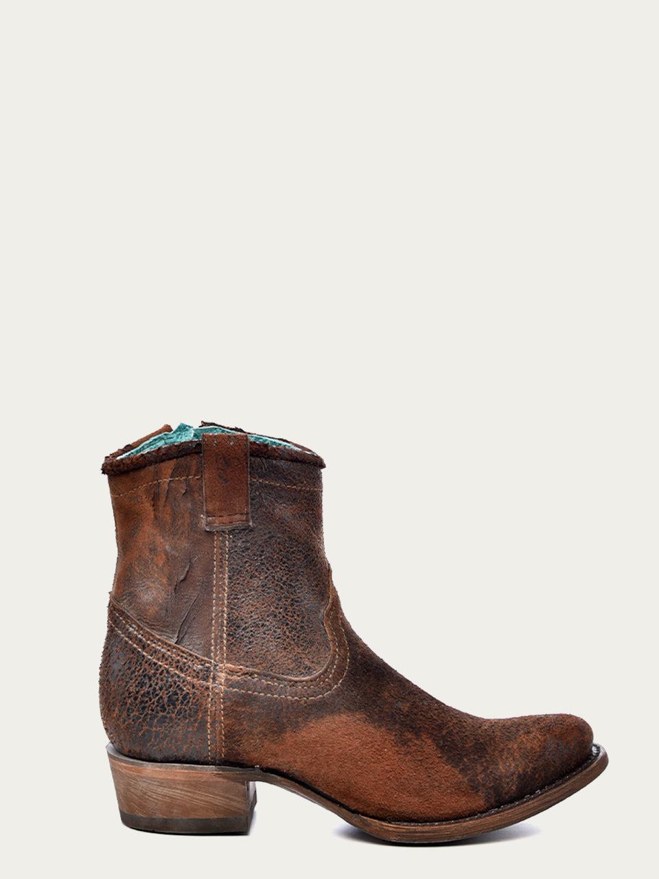 Women's Corral Chocolate Genuine Lamb Leather Boots with Abstract