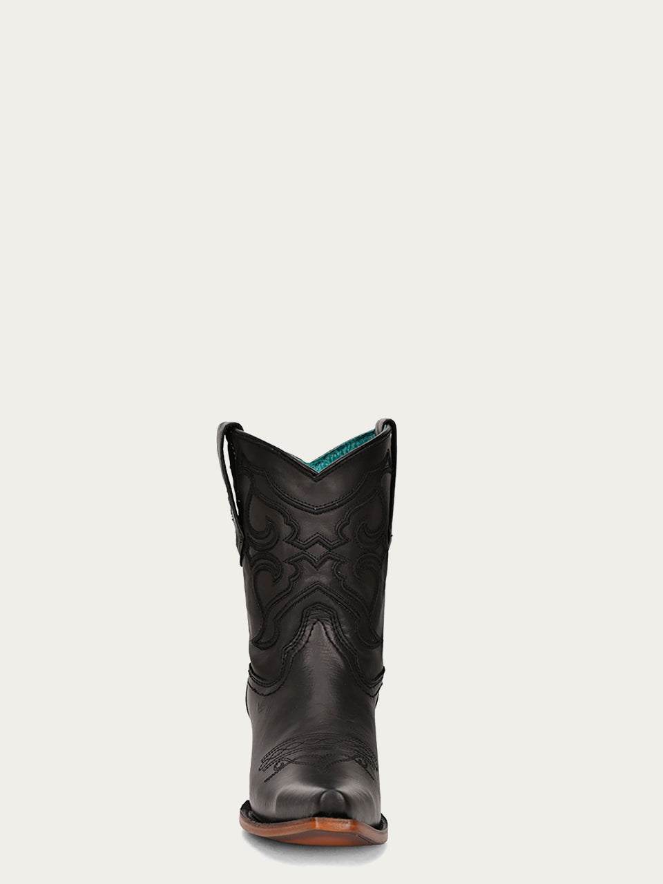 Women's Corral Black Genuine Leather Boots with Embroidery