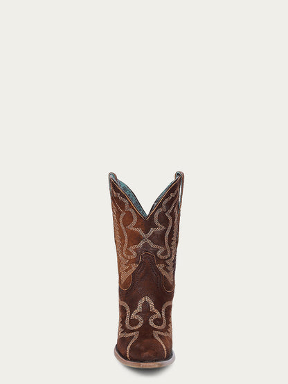 Women's Corral Brown Genuine Leather Boots with Embroidery Ankle Boot