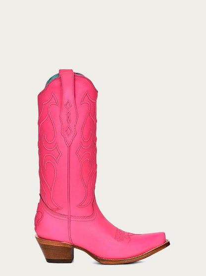 Women's Corral Fushia Genuine Leather Boots with Embroidery