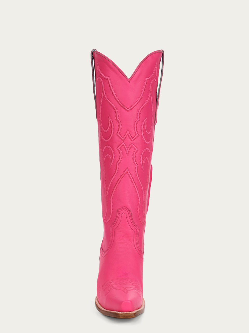 Women's Corral Fushia Genuine Leather Boots with Matching Stitch Pattern & Inlay Pullstraps
