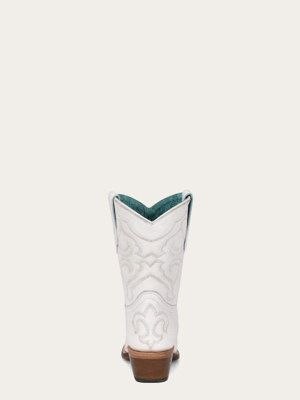 Women's Corral White Genuine Leather Boots with Embroidery Ankle Boot