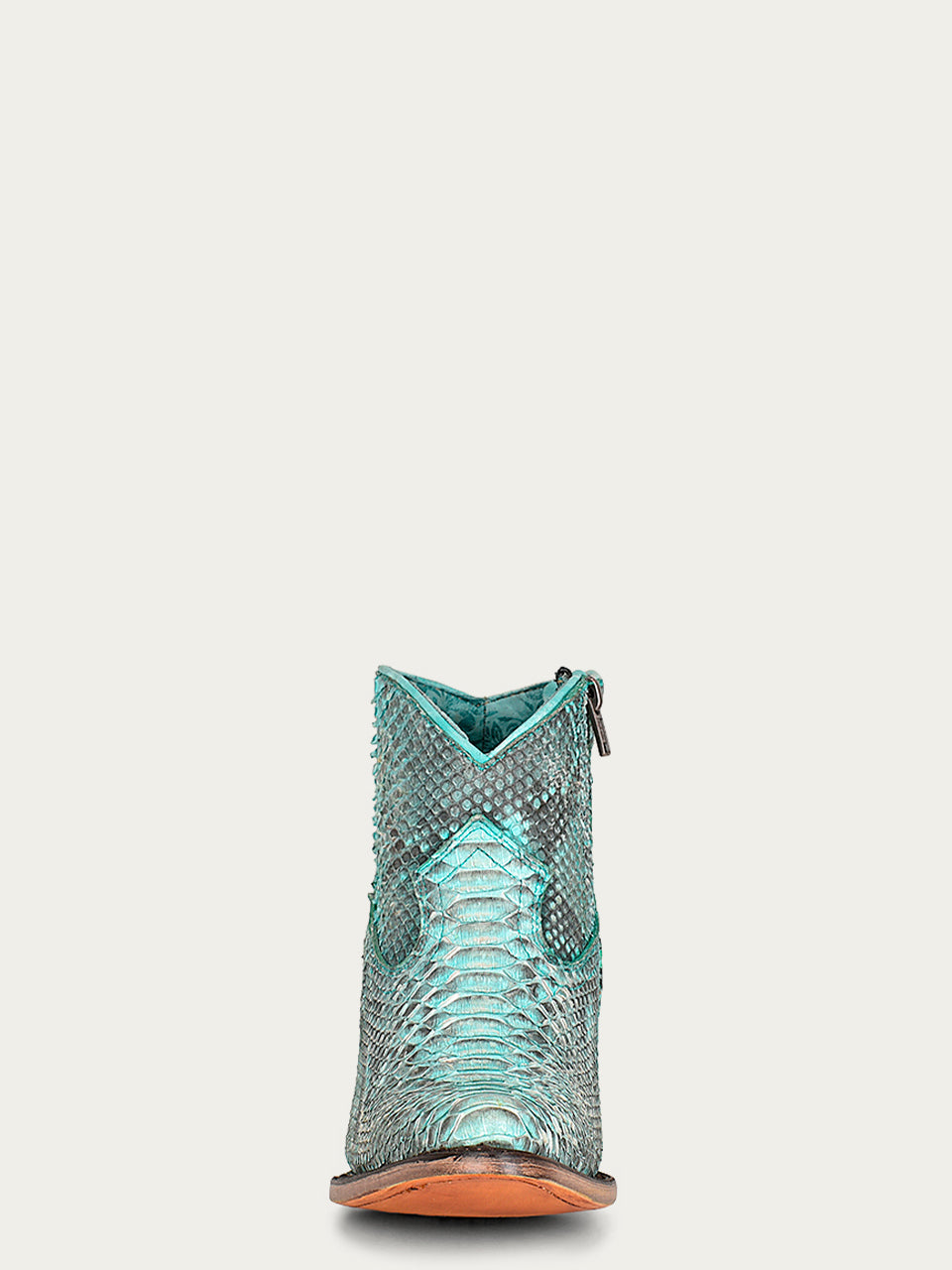 Women's Corral Turquoise Genuine Python Boots with Full Bootie Side Zip