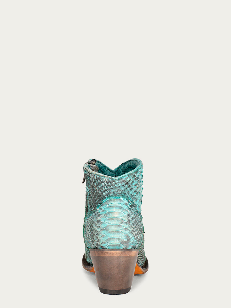 Women's Corral Turquoise Genuine Python Boots with Full Bootie Side Zip