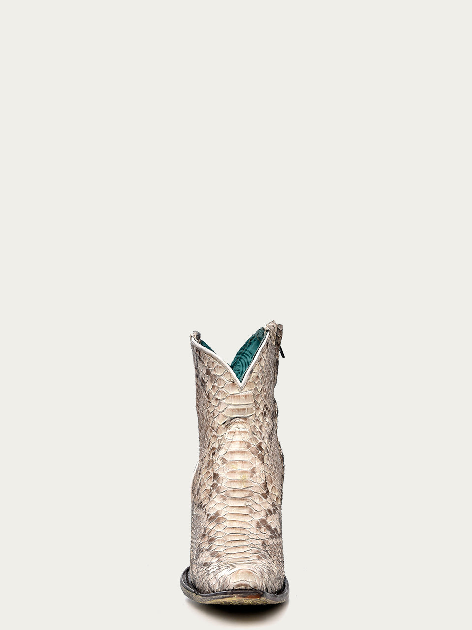 Women's Corral Natural Genuine Python Boots with Zipper Ankle Boot